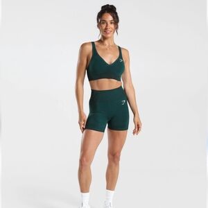 Gymshark Vital Seamless 2.0 Deep Teal Marl Bra & Shorts Seamless Workout Set